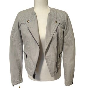 GAP Gray Cotton Moto Jacket Size 0 *NEW*